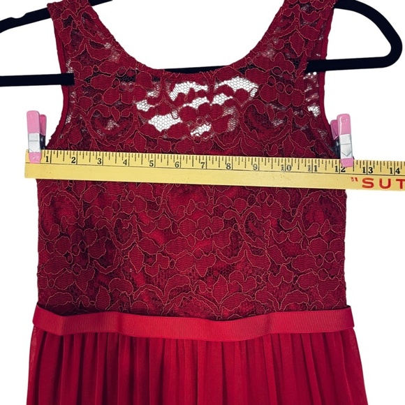 NWT David’s Bridal Girl’s Size 10 Apple Red Full Length Formal Sleeveless Dress - Picture 6 of 11